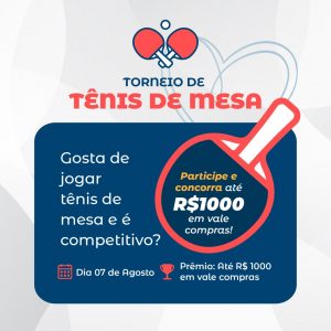 TopShopping sedia Torneio de Tênis de Mesa aberto ao público – ZM Notícias