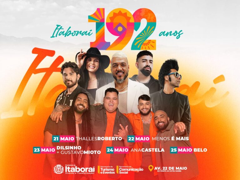 Itaboraí 192 anos cidade vai ferver com shows de Thalles Roberto, Ana Castela, Belo, Menos é Mais, Dilsinho e Gustavo Mioto (1)
