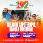 Aulão gratuito de capoterapia, dança e funcional movimenta a cidade