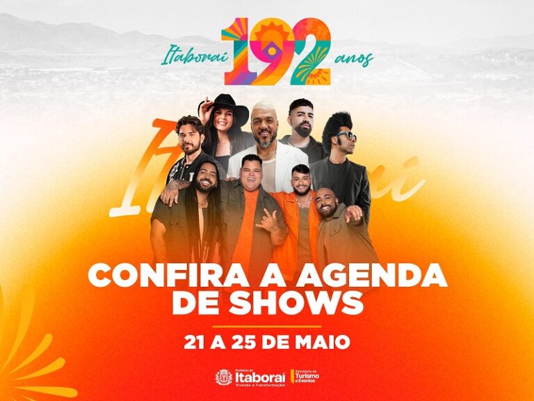 Itaboraí 192 Anos festa contará com shows de talentos da região e grandes nomes da música brasileira a partir desta quarta-feira (2105)