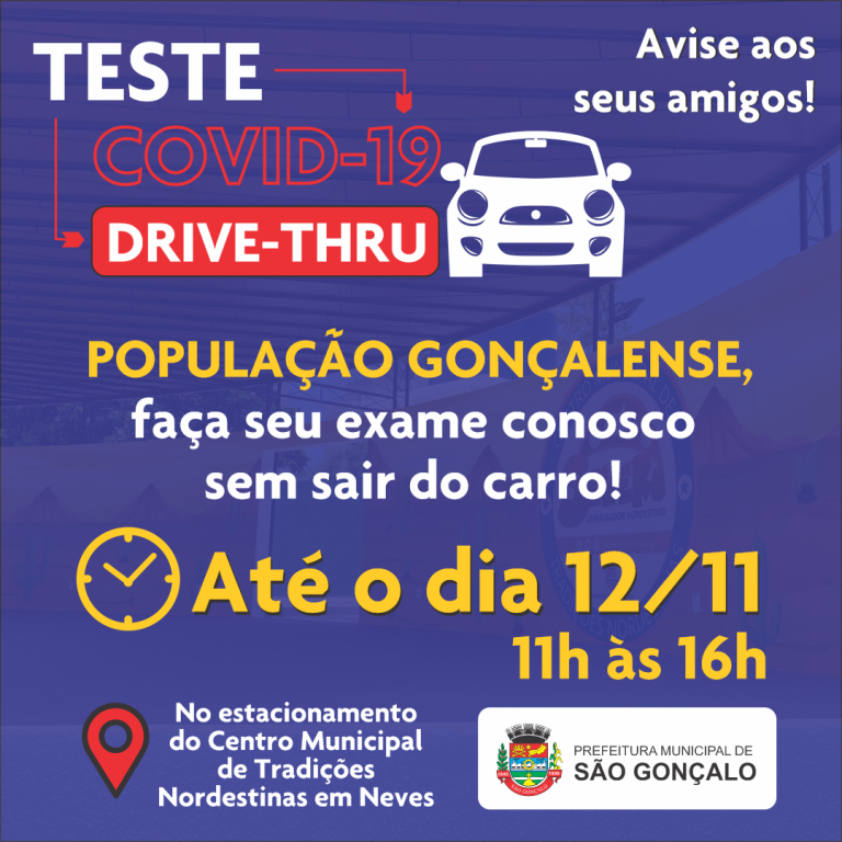 teste rápido drive thru pop