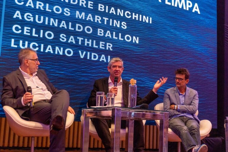 Bruno Sasson (IRM), Alexandre Bianchini e Ricardo Gomes no Global Ocean Day no sábado (8.06)