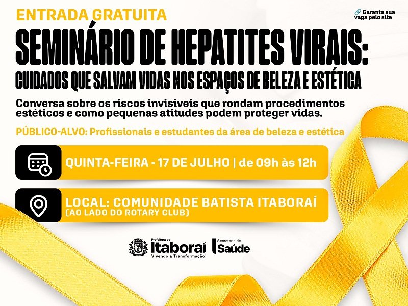 Itaboraí promove seminário gratuito sobre hepatites virais voltado para profissionais da área de beleza e estética