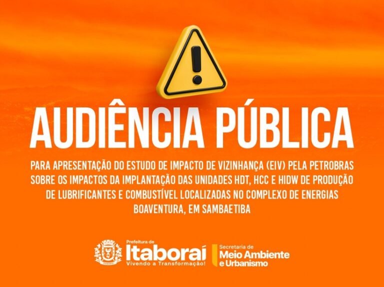 Prefeitura de Itaboraí convida população para audiência pública sobre Estudo de Impacto de Vizinhança