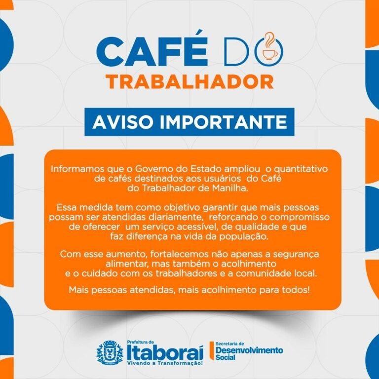 Governo do Estado amplia oferta do Café do Trabalhador em Manilha com até mil kits diários a preço popular