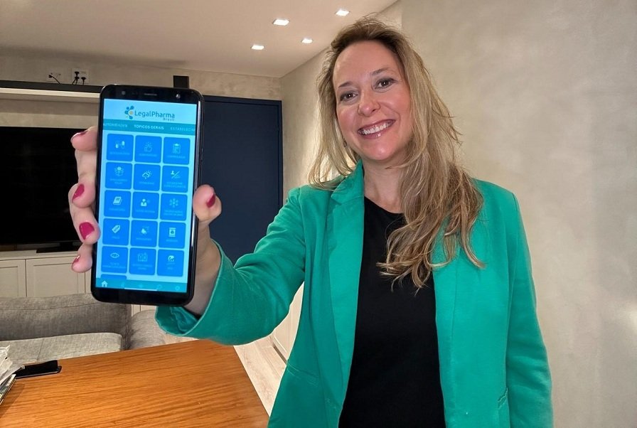 O aplicativo no celular criado por Michele Rocha. Foto Divulgação