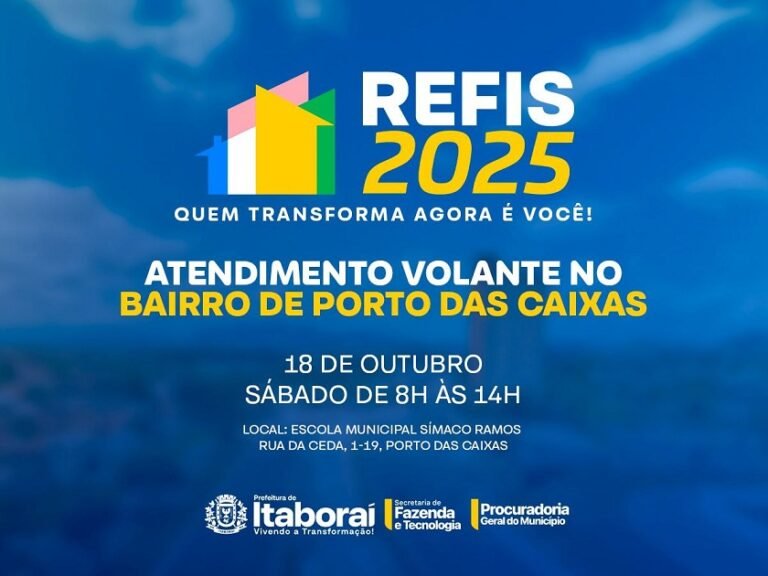 Atendimento volante chega a Porto das Caixas neste sábado