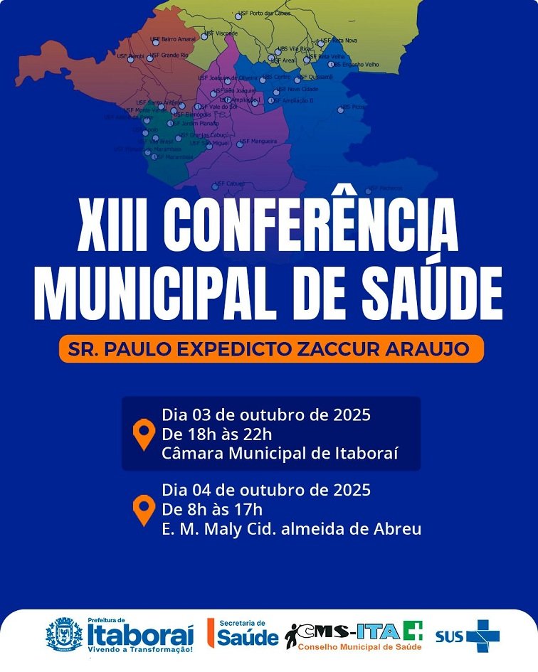 Itaboraí realiza XIII Conferência Municipal de Saúde nesta sexta e sábado (03 e 0410)