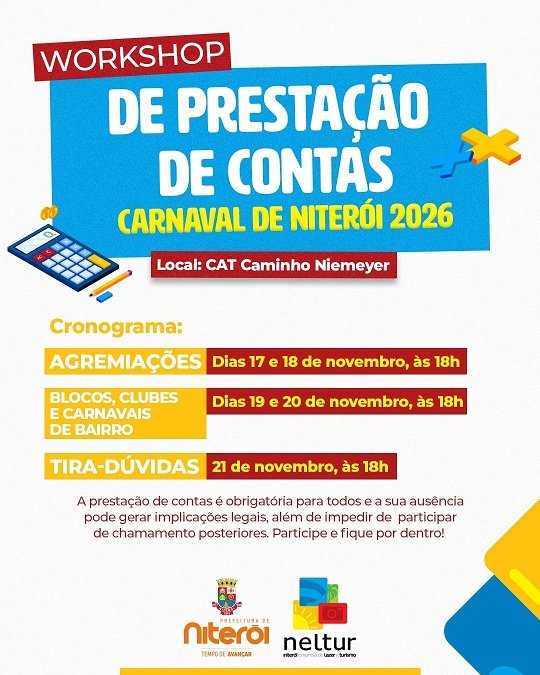 CARD WORKSHOP PRESTAÇÃO DE CONTAS CARNAVAL NITERÓI 2026