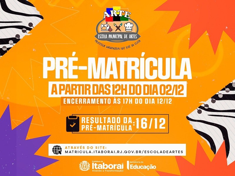 _Itaboraí abre pré-matrícula para cursos da Escola Municipal de Artes e Ofícios 2026