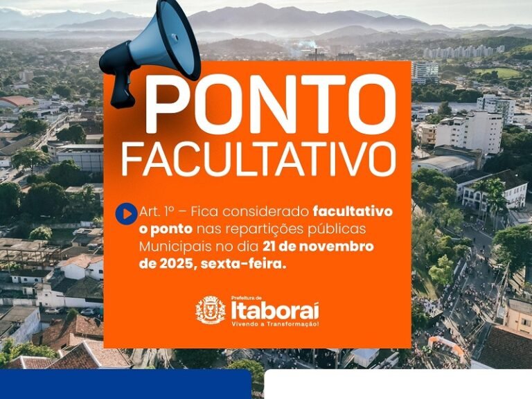 Prefeitura de Itaboraí decreta ponto facultativo no dia 21 de novembro