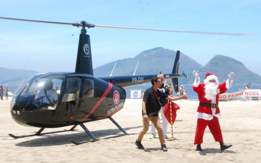 Helicóptero vai pousar na areia para festa natalina. Foto Divulgação