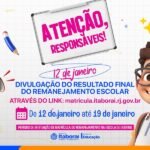 Prefeitura de Itaboraí divulga resultado final do remanejamento escolar a partir de 12 de janeiro