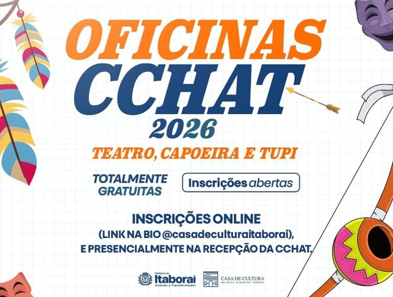 Casa de Cultura Heloísa Alberto Torres abre 300 vagas para as Oficinas CCHAT 2026