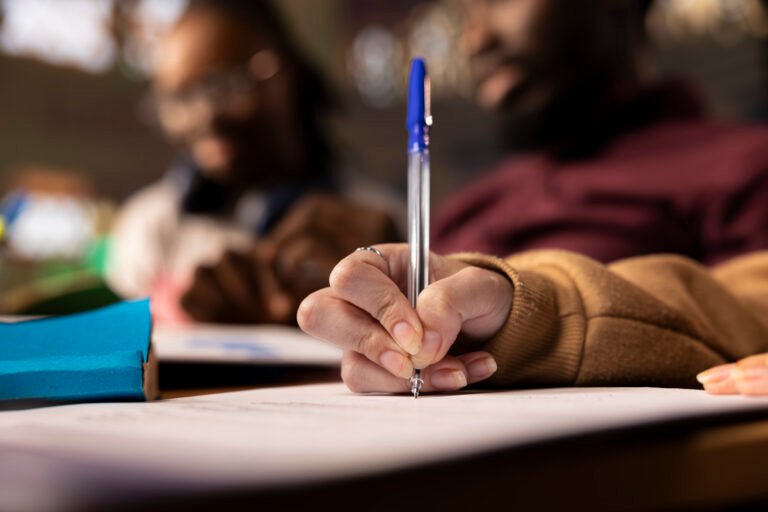 Team of university colleagues are doing research for a class project