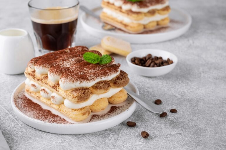 Tradition,Italian,Layered,Dessert,Tiramisu,With,Mascarpone,Cream,And,Biscuits