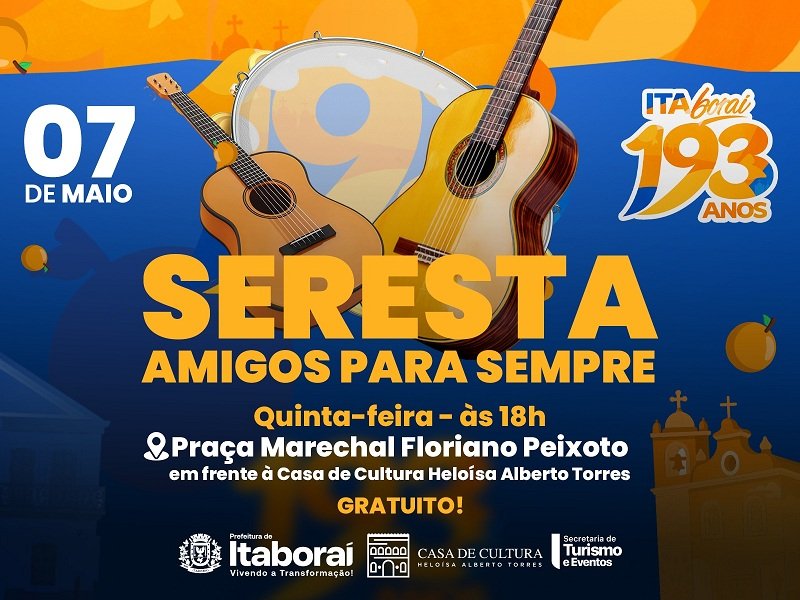 Itaboraí 193 anos Seresta “Amigos para Sempre” celebra aniversário da cidade nesta quinta-feira (0705)