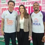 Charles e Lucas com Marcela Levigard