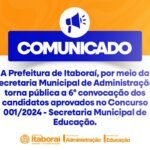 Prefeitura de Itaboraí divulga 6ª convocação dos aprovados no Concurso Público 0012024 da Educação