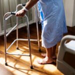 A sick elderly staying at a hospital